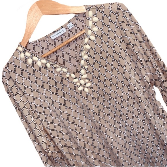 Susan Graver Blouse 3/4 Sleeve Top S - Picture 3 of 3